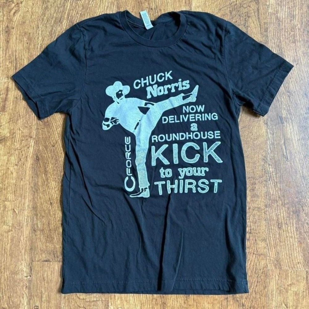 Black Chuck Norris Now Delivering a Roundhouse Kick to your Thirst T-shirt